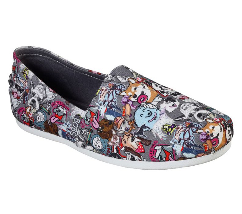 Skechers Dam Grå/Olika Färger Platta Skor - Bobs Plush - Doggone It - Sverige (KVRWY-3412)